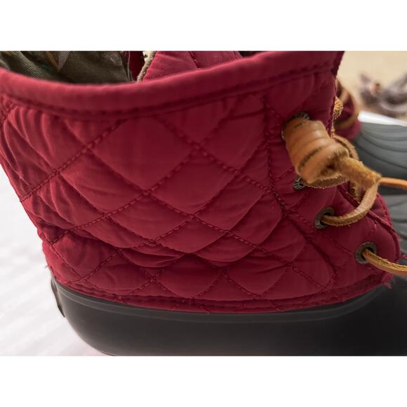 Sperry Top-Sider Women’s Quilted Duck Boots Waterproof Size 8.5 Burgundy Zip - Picture 3 of 7